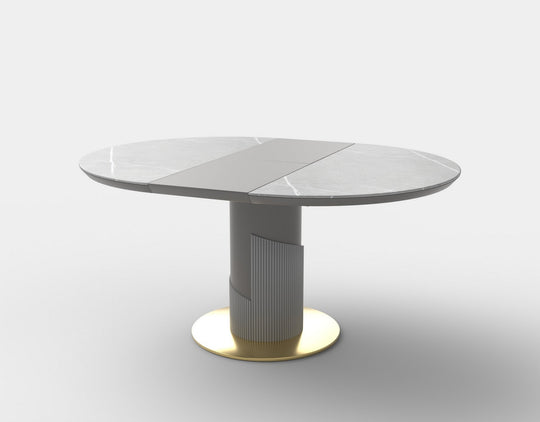 Masa extensibila MUSCAT, efect marmura gri/auriu, 120/160x120x76 cm