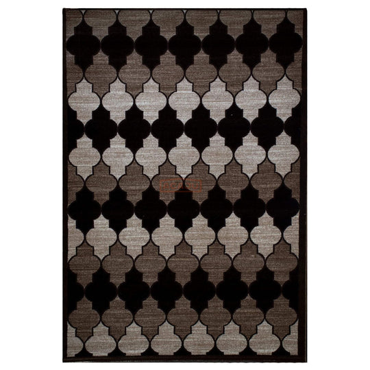 Covor MARINA POIANA LUX, 80x150 cm, forma dreptunghiulara, poliester/polipropilena, negru/maro/crem