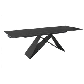 Masa extensibila WESTIN CERAMIC, sticla securizata/ceramica, negru, 160-240x90x77 cm