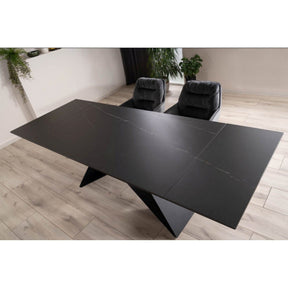 Masa extensibila WESTIN CERAMIC, sticla securizata/ceramica, negru, 160-240x90x77 cm