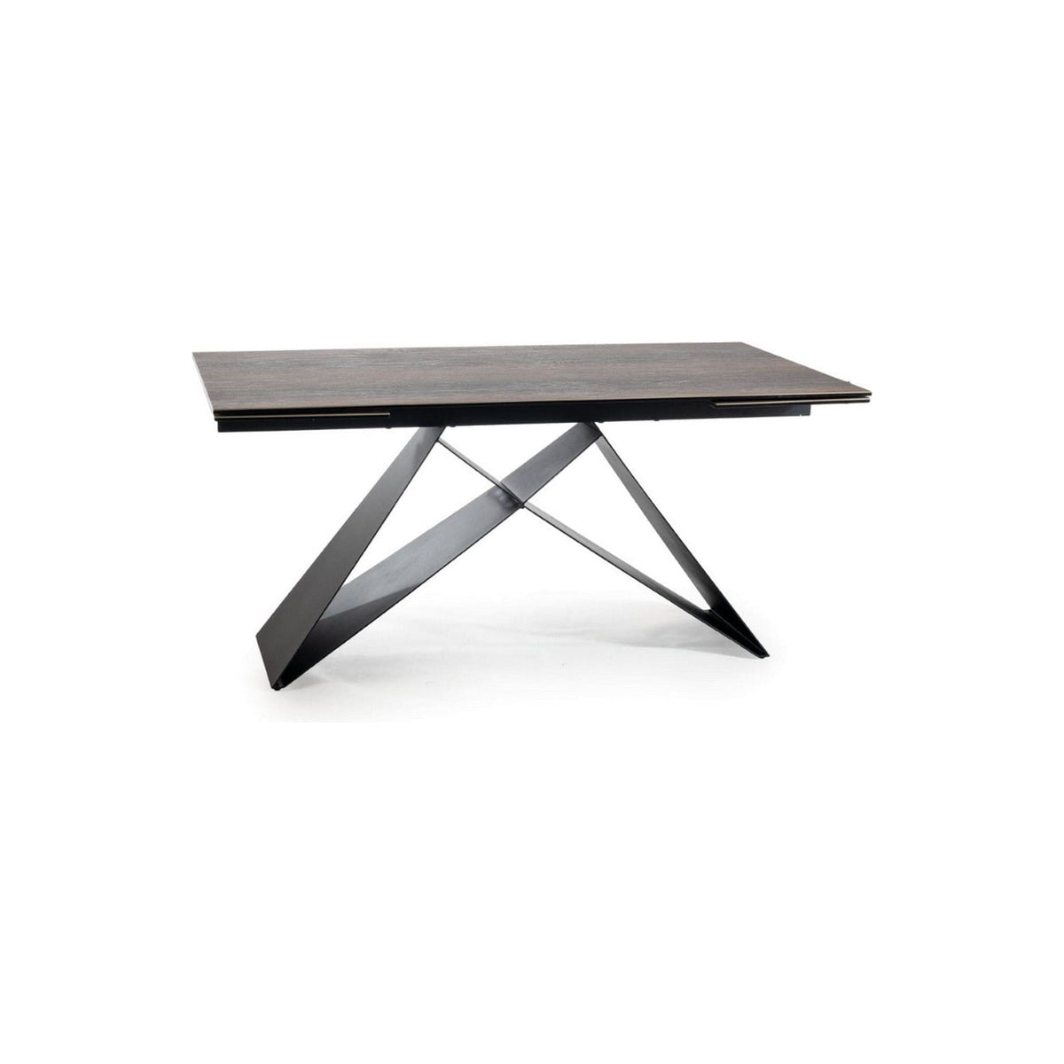 Masa extensibila WESTIN CERAMIC, sticla securizata/ceramica, maro/negru mat, 160-240x90x77 cm