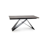 Masa extensibila WESTIN CERAMIC, sticla securizata/ceramica, maro/negru mat, 160-240x90x77 cm