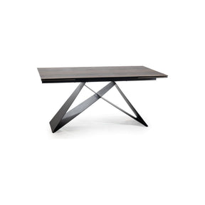 Masa extensibila WESTIN CERAMIC, sticla securizata/ceramica, maro/negru mat, 160-240x90x77 cm