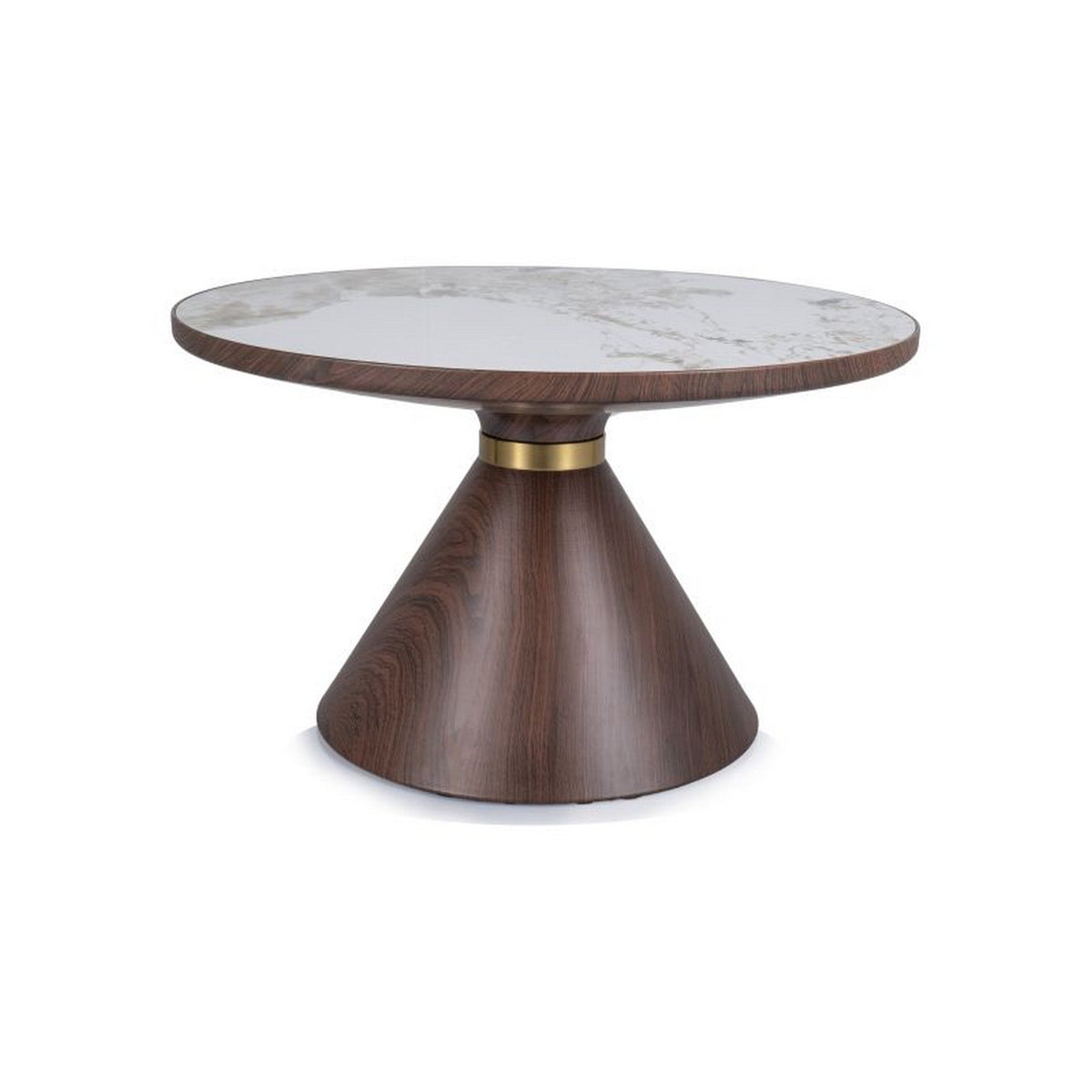 Masuta NAPA B, alb/nuc/auriu, ceramica/metal, 50x50x53 cm