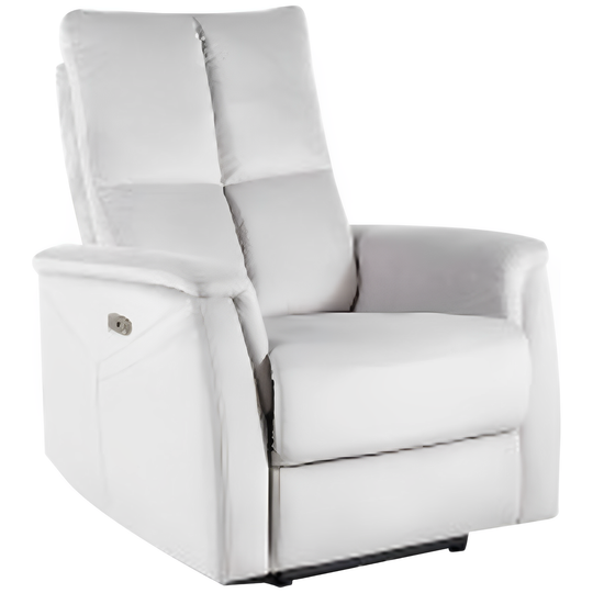 Fotoliu recliner NEPTUN M, stofa catifelata gri deschis, functie masaj, 76x94x96 cm