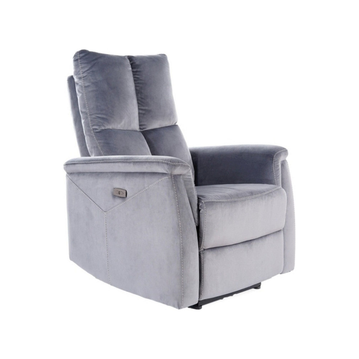 Fotoliu recliner NEPTUN M, stofa catifelata gri inchis, functie masaj, 76x94x96 cm