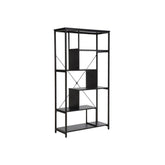 Biblioteca NET B, negru, PAL laminat/metal, 75x35x132 cm