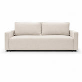 Canapea extensibila NICOLE, stofa catifelata bej - Salvador 02, cu lada depozitare, 232x100x90 cm