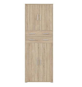 Dulap OFFICE LINE, stejar sonoma, PAL, cu 4 usi si 2 sertare, 79x35x221 cm