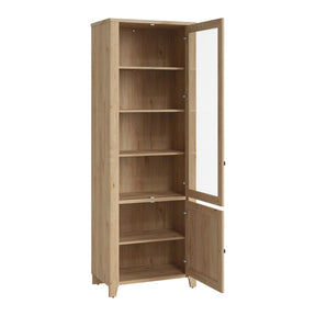 Vitrina PARILLA, stejar, PAL laminat/sticla, 73x42x206 cm
