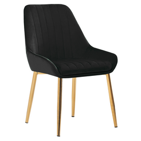 Scaun PERLIA, negru/auriu, stofa catifelata/auriu, 56x62x89 cm