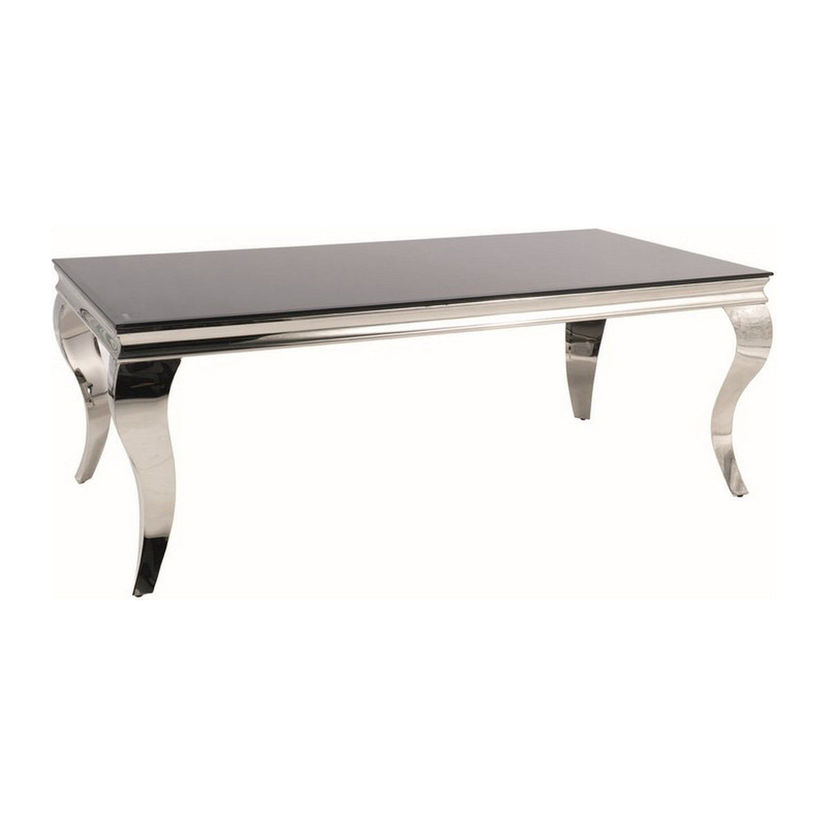 Masuta de cafea PRINCE A, ceramica/otel, negru/crom, 120X60X45 cm