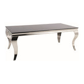Masuta de cafea PRINCE A, ceramica/otel, negru/crom, 120X60X45 cm