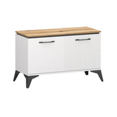 Pantofar de hol VELUTTO, alb/stejar, PAL, 91x39x55 cm