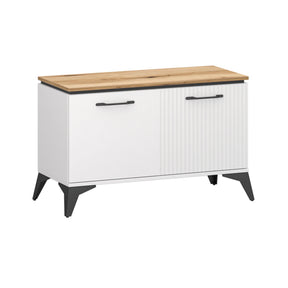 Pantofar de hol VELUTTO, alb/stejar, PAL, 91x39x55 cm