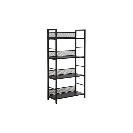 Etajera RAW R4, negru, PAL laminat/metal, 60x28x121 cm