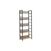 Biblioteca RAW R5, PAL/metal, stejar/negru mat, 60x28x154 cm