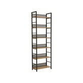 Biblioteca RAW R6, PAL/metal, stejar/negru mat, 60x28x187 cm