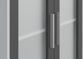 Vitrina KABI 8, gri/cenusiu, PAL/sticla, 79x35x221 cm