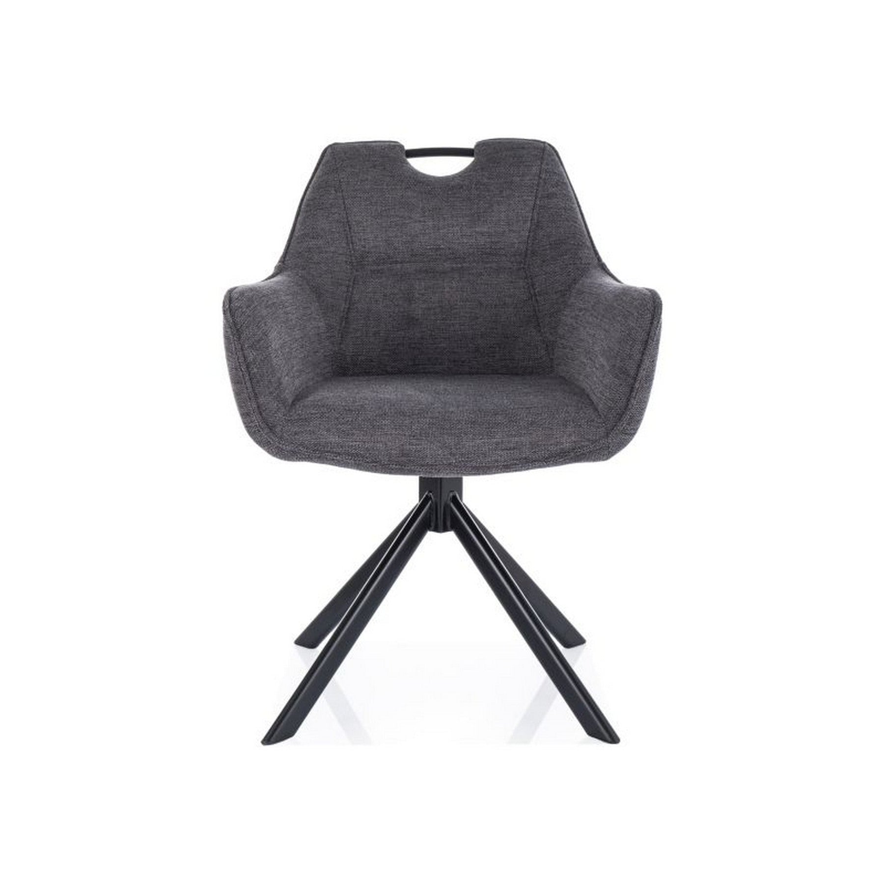 Scaun rotativ REMO, gri inchis/negru, stofa clasica - Brego 18/metal, 60x40x84 cm