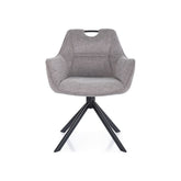 Scaun rotativ REMO, bej deschis/negru, stofa clasica - Brego 31/metal, 60x40x84 cm