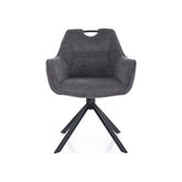 Scaun rotativ REMO, gri/negru, stofa clasica - Brego 07/metal, 60x40x84 cm