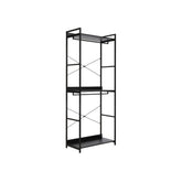 Etajera RIN A, negru, PAL laminat/metal, 80x40x200 cm