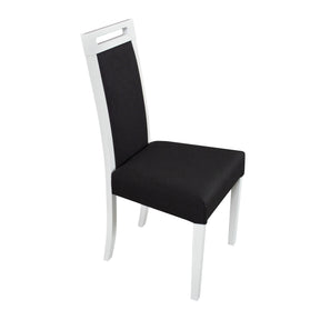 Scaun ROMA 5, alb/negru - Neve 100, lemn de fag/stofa, 45x41x96 cm