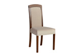 Scaun ROMA 7, nuc/grej - Paros 2, lemn de fag/stofa catifelata, 45x41x96 cm