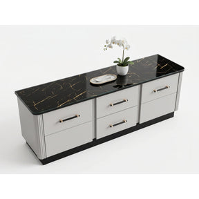 Comoda tv sufragerie SANTO SA4, casmir/negru, PAL laminat, 170x41x58 cm