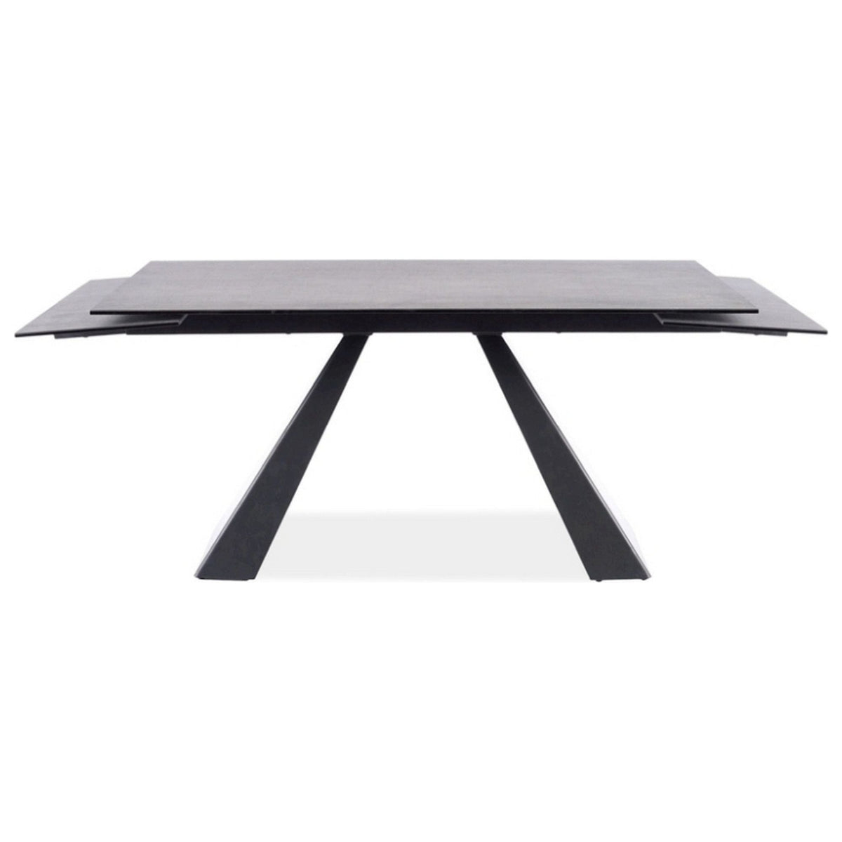 Masa extensibila SALVADORE CERAMIC, gri/negru mat, sticla securizata/ceramica, 180-260x90x76 cm