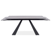 Masa extensibila SALVADORE CERAMIC, gri/negru mat, sticla securizata/ceramica, 180-260x90x76 cm