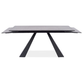 Masa extensibila SALVADORE CERAMIC, gri/negru mat, sticla securizata/ceramica, 180-260x90x76 cm