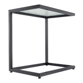 Masuta laterala SELKO, negru, sticla/metal, 45x30x46 cm