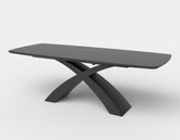 Masa extensibila SILVESTRO, gri inchis/negru, 180/220x89x75 cm