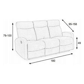 Canapea pliabila OSLO 3S, stofa bej, 180x95x100 cm