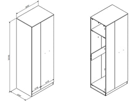 Dulap OFFICE NEW, stejar sonoma/gri antracit, PAL, cu 2 usi, 80x58x224 cm