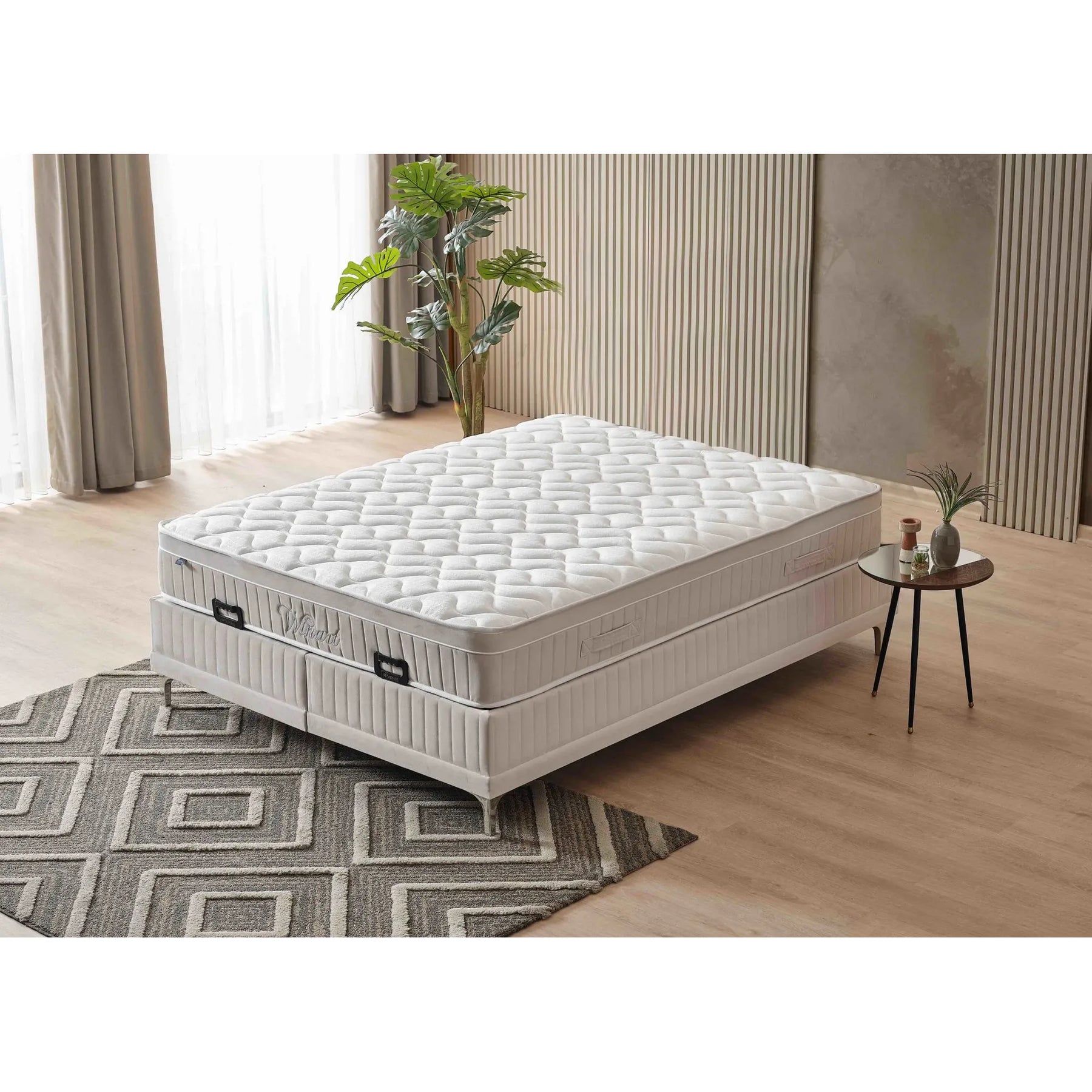 Saltea WINART bej 140×200 cm în decor de dormitor