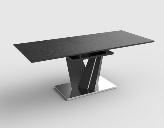 Masa 1 picior gri inchis Salvador 160-200 / 90/77 cm