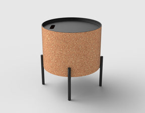 Masuta de cafea Sasha, stejar natural/negru, spatiu pentru depozitare, 38x43 cm