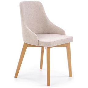 Scaun tapitat Toledo, bej deschis/stejar miere, stofa clasica/lemn de fag, 51X55X82 CM