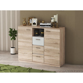 Comoda EFFECT, stejar sonoma/alb andersen, PAL, 130x42x105 cm