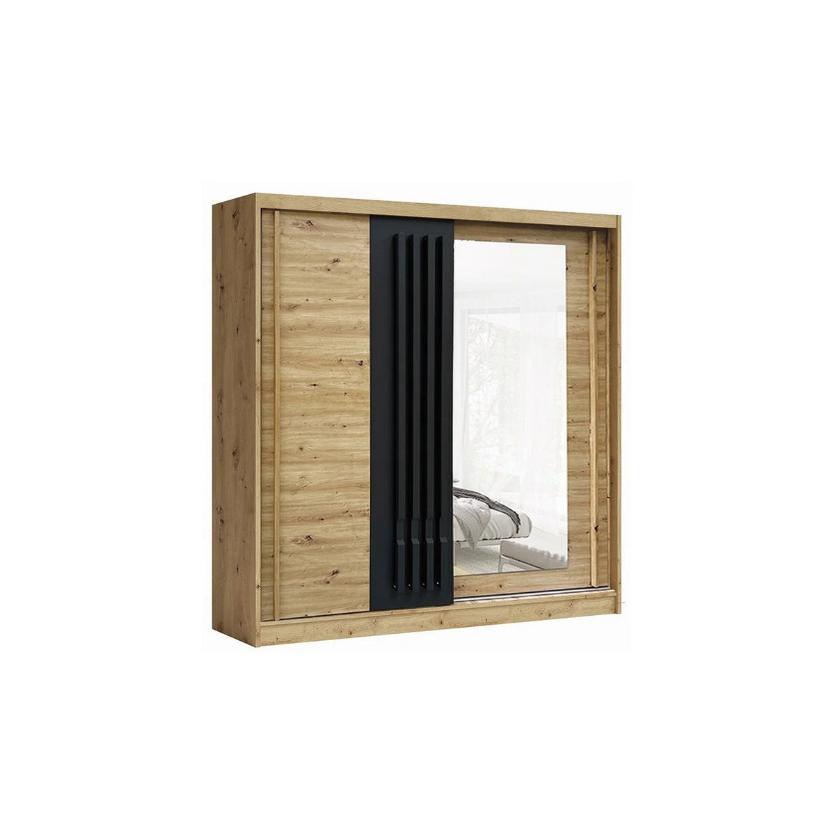Dulap AVANTGARDE AV5-20, stejar artisan/gri grafit, PAL, cu 2 usi, 200x59x215 cm