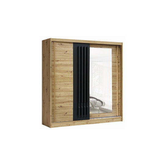 Dulap AVANTGARDE AV5-20, stejar artisan/gri grafit, PAL, cu 2 usi, 200x59x215 cm