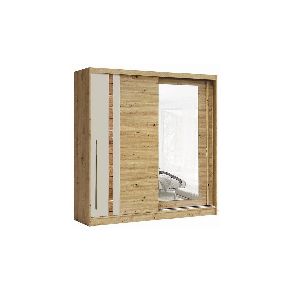 Dulap AVANTGARDE AV3-20, stejar artisan/casmir, PAL, cu 2 usi, 200x59x215 cm