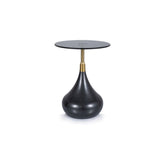 Masuta TAURUS, negru/auriu, sticla/metal, 40x40x54 cm