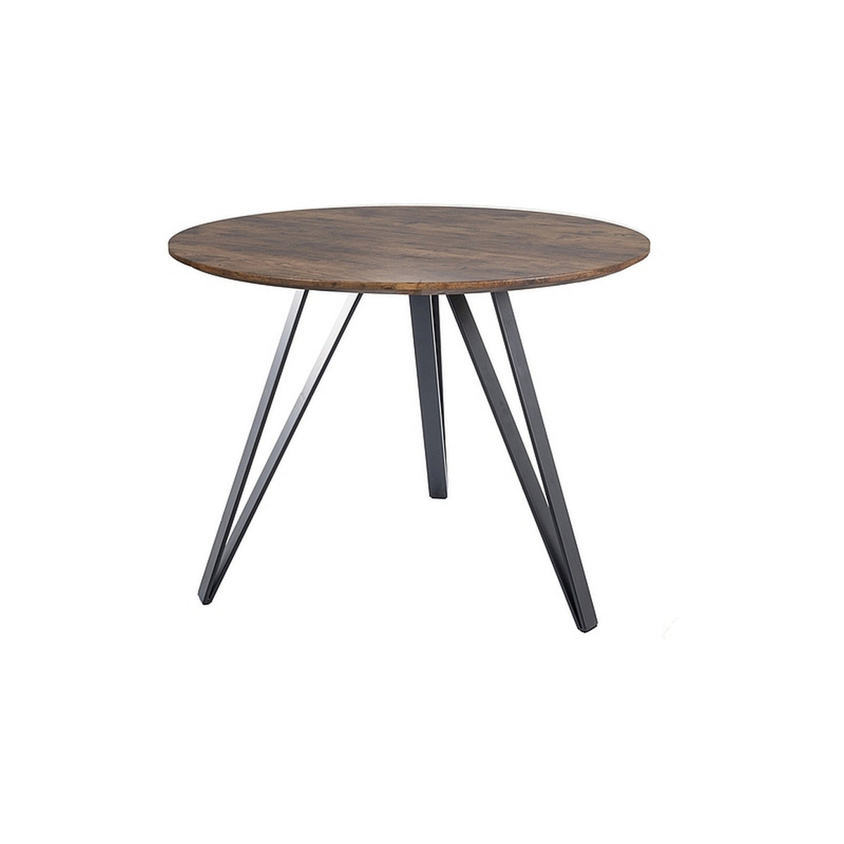 Masa TETIS, nuc/negru, metal/furnir, 100x76 cm