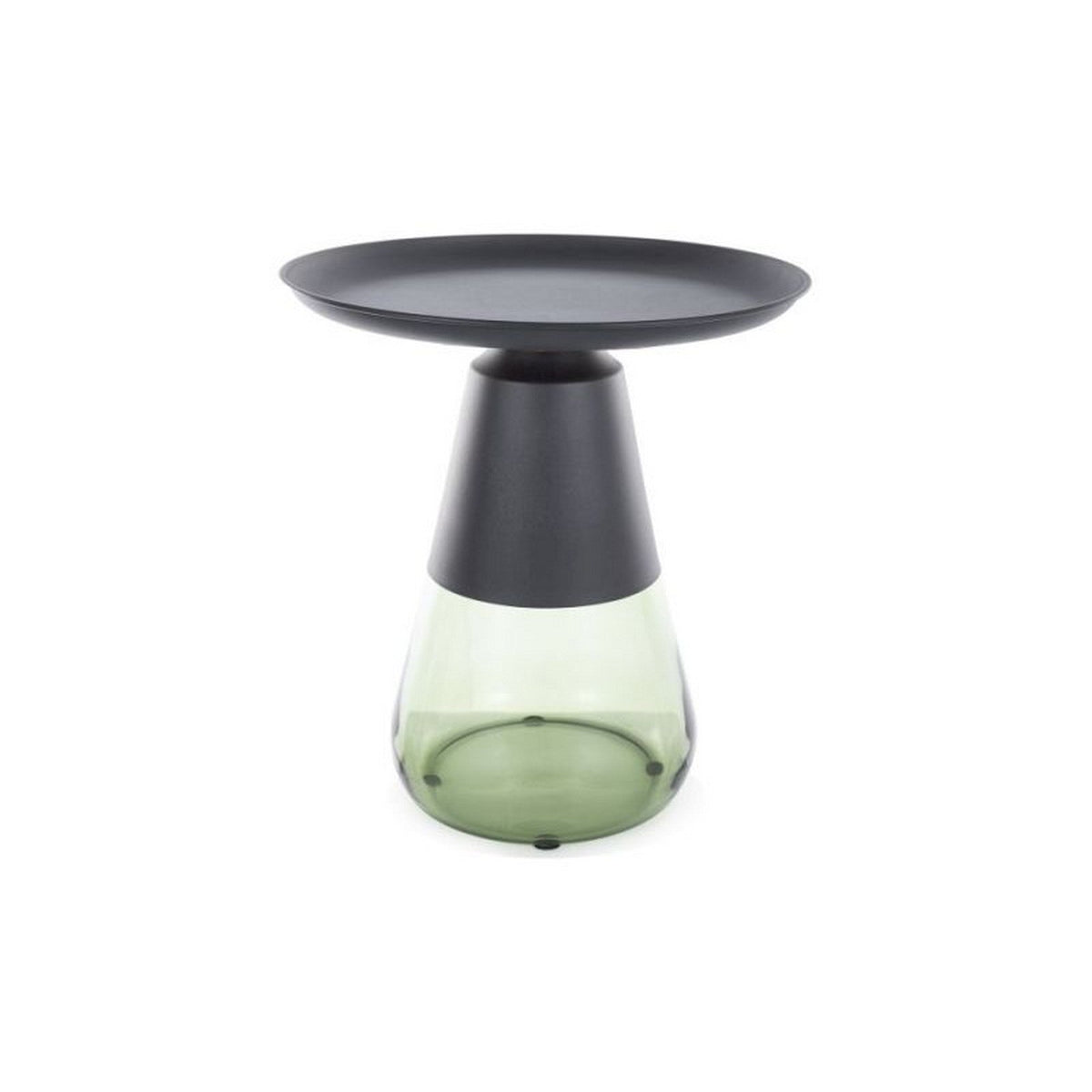 Masuta cafea TIFFANY A BLACK, verde/negru, metal/sticla, 50x52 cm