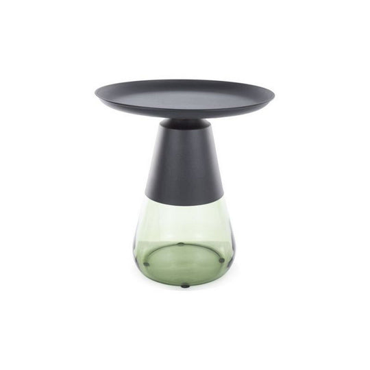 Masuta cafea TIFFANY A BLACK, verde/negru, metal/sticla, 50x52 cm