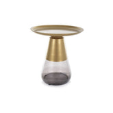 Masuta cafea TIFFANY A GOLD, negru/auriu, metal/sticla, 50x52 cm
